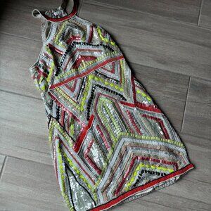 Parker Angelina Sequin Dress en Nude - Size Medium